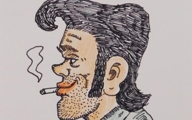 Robert Crumb (Attributed): Greaser Smoking