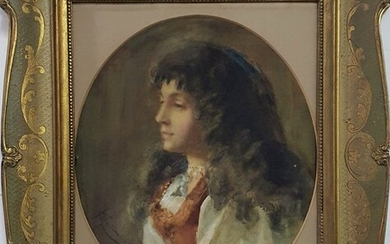 Roberto Fontana (Milano, 1844 – 1907) - Ritratto di donna