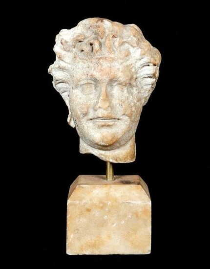 Roman Carved Marble Bust of a Boy