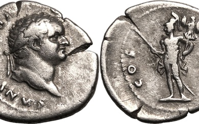 Roman Empire Vespasian AD 77-78 AR Denarius Very fine