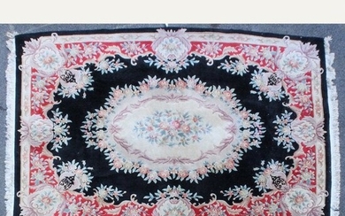 Roomsize French Aubusson Floral Hand Made Wool Rug