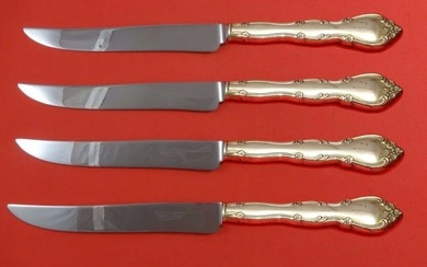 Rose Tiara by Gorham Sterling Silver Steak Knife Set 4pc Texas Sized Custom