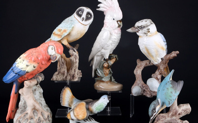 Royal Dux 6 groÃŸe Vogelfiguren, large bird figures