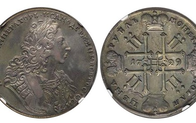 Russian Empire, Peter II (1727 - 1730). 1 Rouble 1729,...