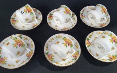 SIX ROYAL DOULTON DEMITASSE CUPS AND SAUCERS