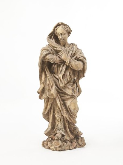 Sainte femme Statuette en bois, sculptée...