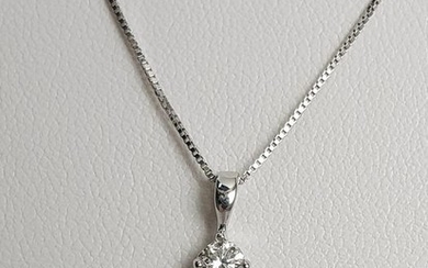 Salvini - 18 kt. White gold - Necklace with pendant - 0.25 ct Diamond
