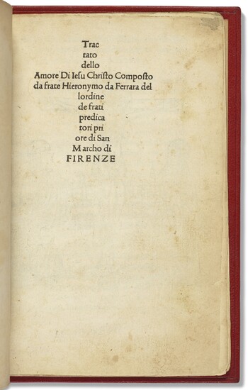 Savonarola's Dell'amore di Gesu