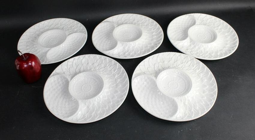 Set of 5 Portuguese artichoke plates