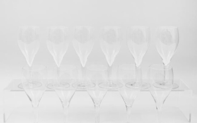 Set of Ten Bacarrat Wine Glasses