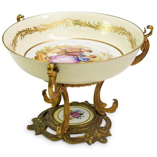 Sevres French Bronze Ormolu Mounted Bowl