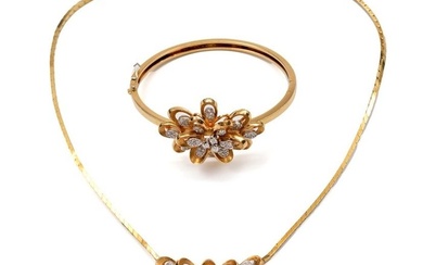 Siebel - 2 piece jewellery set - 18 kt. White gold, Yellow gold - 1.40 tw. Diamond - Diamond