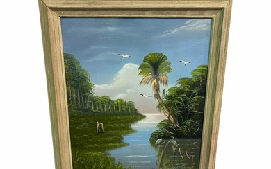 Signed Al Black Florida Highwayman Oil Painting on