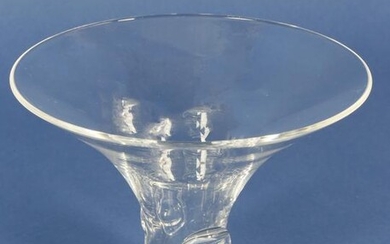 Signed Steuben Clear Crystal Trumpet Vase