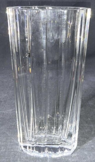 Signed Vintage Cut Clear Crystal Vessel