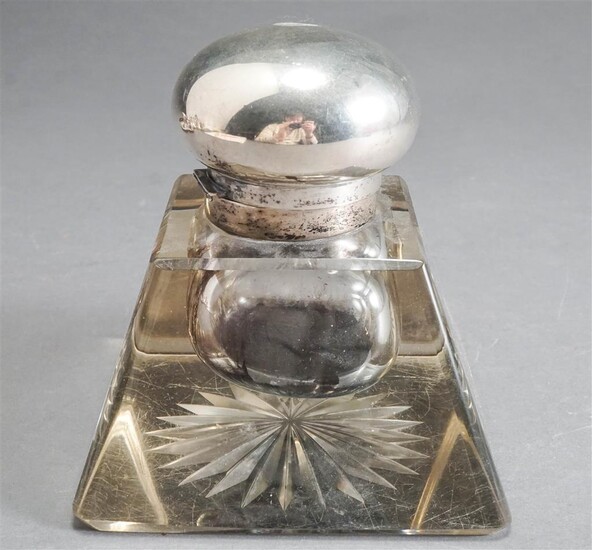 Silver and Crystal Inkwell