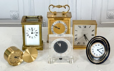 Six Luxury Desk Clocks Incl. Cartier & Tiffany