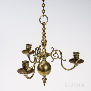 Small Three-light Brass Chandelier