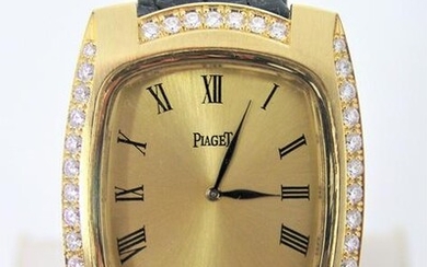 Solid 18k PIAGET Mens Winding Watch with 1.76 ct