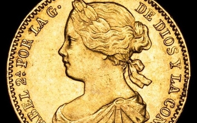 Spain. Isabel II (1833-1868). 10 escudos 1868*73 (Madrid)