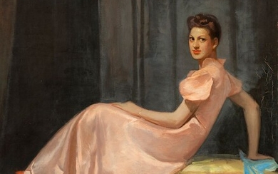 Spanish school; 20th century. "Portrait of María Teresa Pérez Rubio. 1939. Oil on canvas.