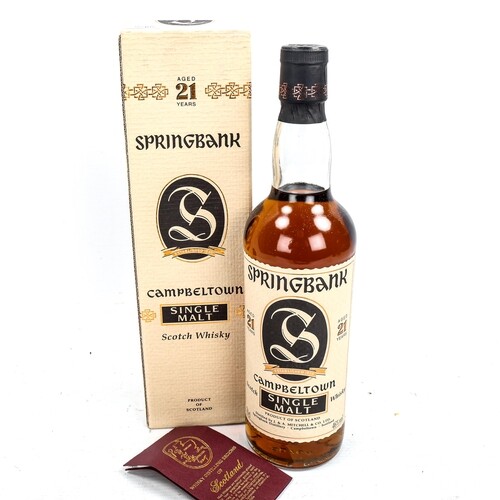 Springbank, Cambeltown, 21 Year Old Single Malt Scotch Whisk...