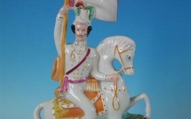 Staffordshire figure of Sir George Brown on horseback