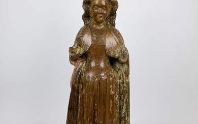 Statue flamande en chêne, 16e siècleStatue flamande en chêne, 16e siècle Probablement Malines, avec des...