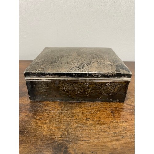 Sterling Silver Cigar Box Full weight 995g includes wood lin...