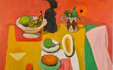 Still Life with Kiwano Fruit, Alberto Morrocco, R.S.A., R.S.W.