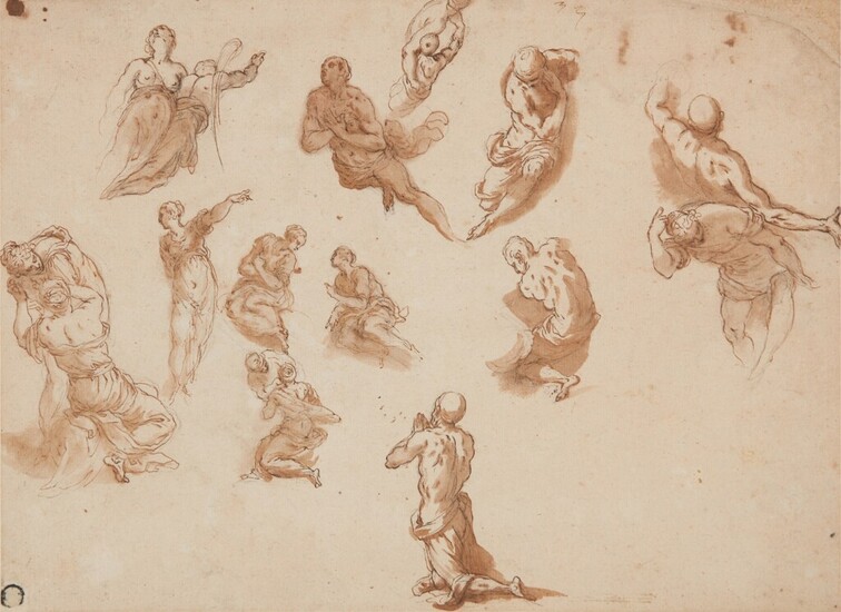Studies after "The Golden Calf", "The Last Judgement" and "The Martyrdom of St. Paul" by Jacopo Tintoretto, Jacopo Negretti, called Palma Il Giovane