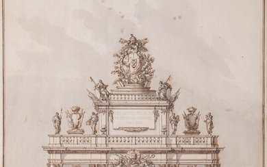 Studio per arco trionfale dedicato a Papa Clemente XVIII, Paolo Posi (Siena, 1708 - Roma, 1776)