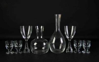 Suite Of Glassware Incl Holmegaard Decanters
