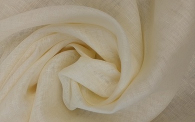 Sumptuous pure linen gauze measuring 6 x 3 m in Cream White color - Textile - 600 cm - 280 cm