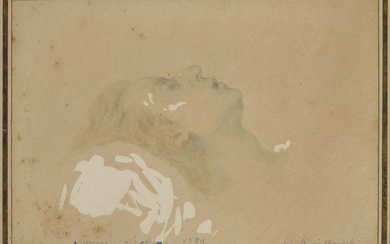 TEOFIL KWIATKOWSKI (POULTOUSK 1809-1891 AVALLON), Portrait de Frédéric Chopin sur son lit de mort