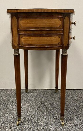 THEODORE ALEXANDER PARQUETRY INLAID SIDE TABLE
