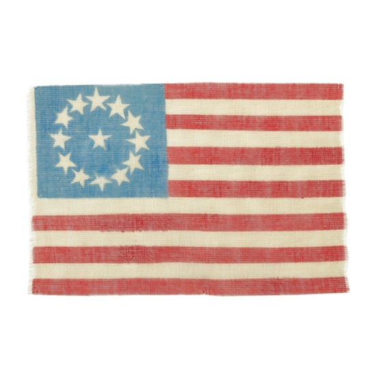 THIRTEEN-STAR AMERICAN NATIONAL PARADE FLAG, CIRCA 1876-98