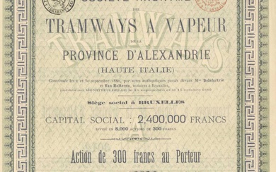 TRAMWAYS A VAPEUR DE LA PROVINCE D'ALEXANDRIE, S.A. DES (2 types)