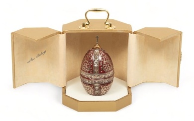 Theo Faberge Crystal And Sterling St Vladimir Egg Ca. 1988, H 5.5"