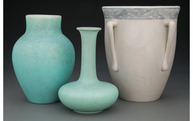 Three Rookwood Pottery Mat Glazed Vases (1915-1923)