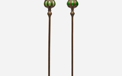 Tiffany Studios / Tiffany Glass & Decorating Co., Candlesticks, pair