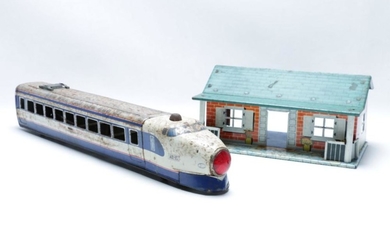 Tin Plate 'Dream' Super Express Model Train with a House length of train 53cm