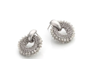 Tove Rygg - 18 kt. White gold, Milky white diamonds - Earrings