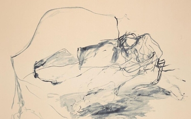 Tracey Emin CBE RA, British, b.1963- On my knees, 2021; lithograph in colours on 400gsm Somerset velvet warm white wove, signed, dated and numbered 86/100 in pencil, printed by Counter Studio, published by Counter Editions, Margate, sheet 60 x...