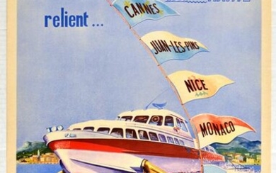 Travel Poster Navite Hydrofoil French Riviera Cannes