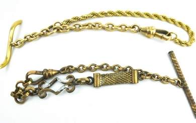 Two Antique 19th C Watch Fob Chains