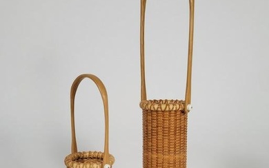 Two Bill and Judy Sayle Nantucket Basket Flower Bud Vases