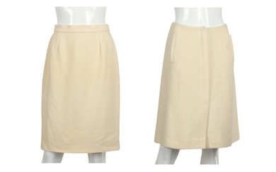 Two Chanel and Chanel Boutique Cream Boucle Skirts - sizes 38 and 40