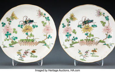 Two Chinese Enamel Porcelain Plates (Qing Dynasty)