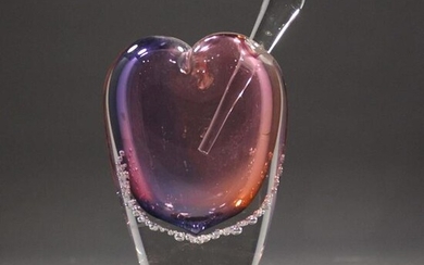 Unique Italian Colored Art Glass Heart Perfumer